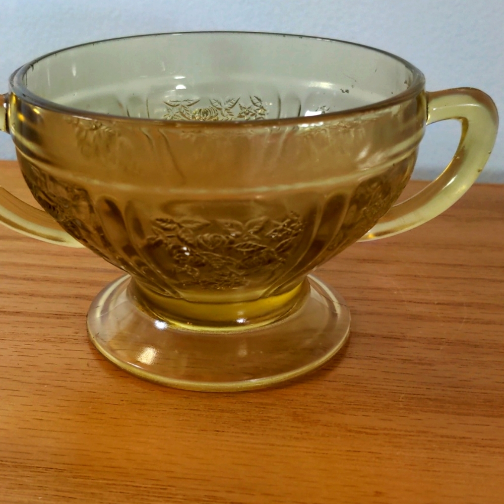 Reproduction Depression Glass Sugar Bowl